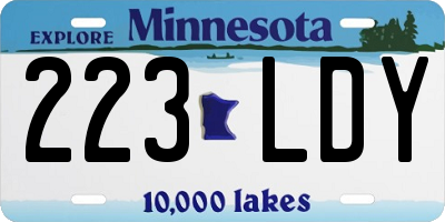 MN license plate 223LDY