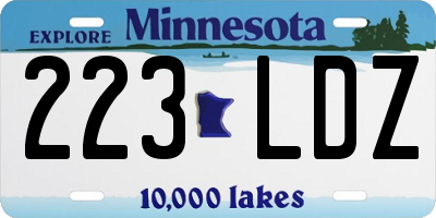 MN license plate 223LDZ