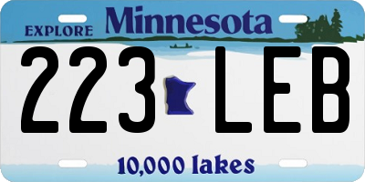 MN license plate 223LEB