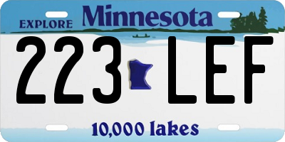 MN license plate 223LEF