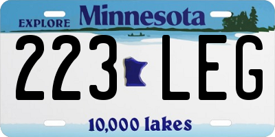 MN license plate 223LEG