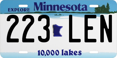 MN license plate 223LEN