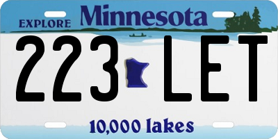 MN license plate 223LET