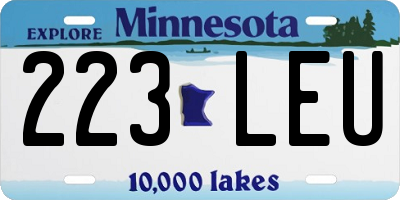 MN license plate 223LEU