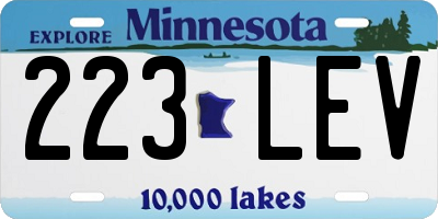MN license plate 223LEV