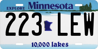 MN license plate 223LEW