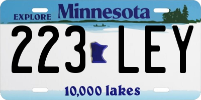 MN license plate 223LEY