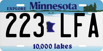 MN license plate 223LFA