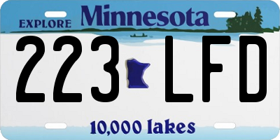 MN license plate 223LFD