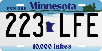 MN license plate 223LFE