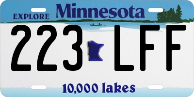 MN license plate 223LFF