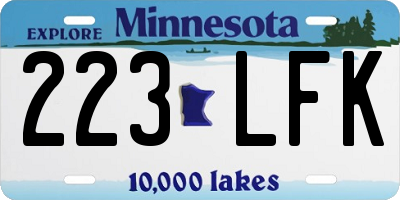 MN license plate 223LFK
