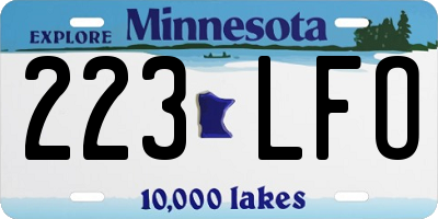 MN license plate 223LFO
