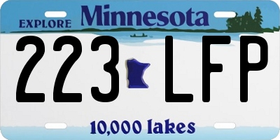 MN license plate 223LFP