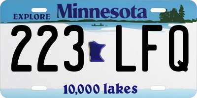 MN license plate 223LFQ