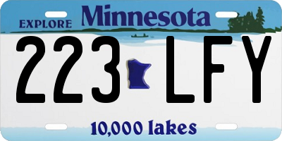 MN license plate 223LFY