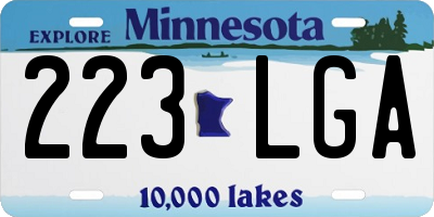 MN license plate 223LGA