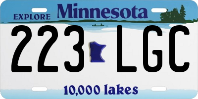 MN license plate 223LGC