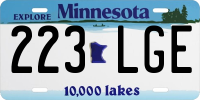 MN license plate 223LGE
