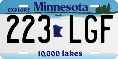 MN license plate 223LGF