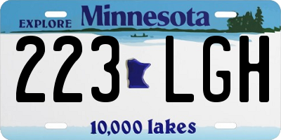 MN license plate 223LGH
