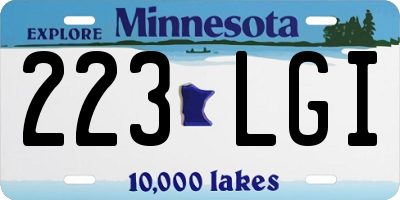MN license plate 223LGI