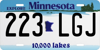 MN license plate 223LGJ