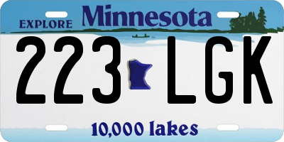 MN license plate 223LGK