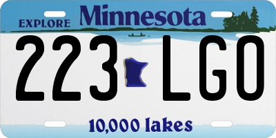 MN license plate 223LGO