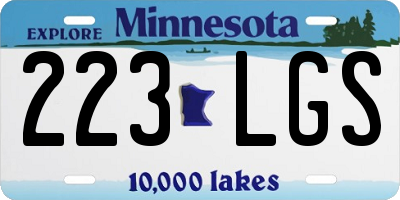 MN license plate 223LGS