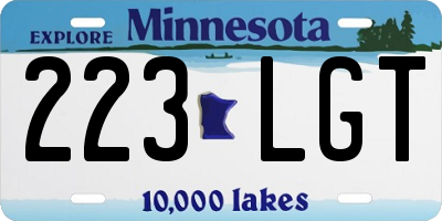 MN license plate 223LGT
