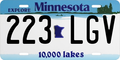 MN license plate 223LGV