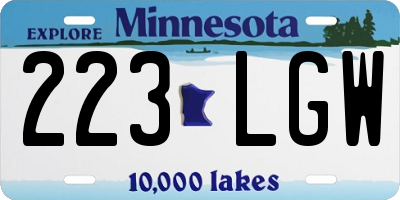 MN license plate 223LGW