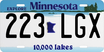 MN license plate 223LGX