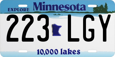 MN license plate 223LGY