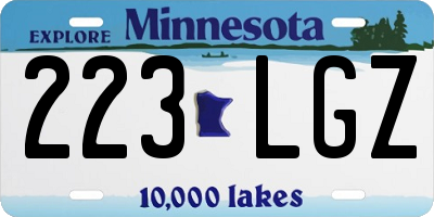MN license plate 223LGZ