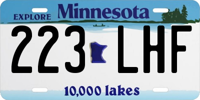 MN license plate 223LHF