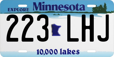 MN license plate 223LHJ