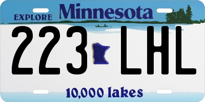 MN license plate 223LHL