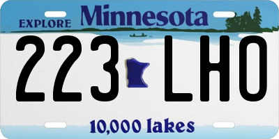 MN license plate 223LHO