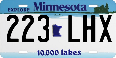 MN license plate 223LHX