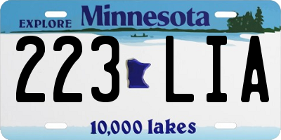 MN license plate 223LIA