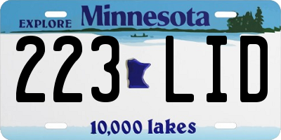 MN license plate 223LID
