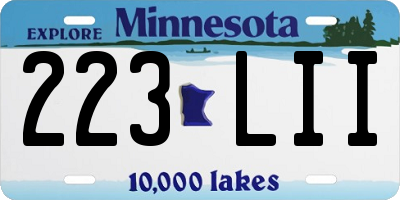 MN license plate 223LII