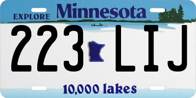 MN license plate 223LIJ