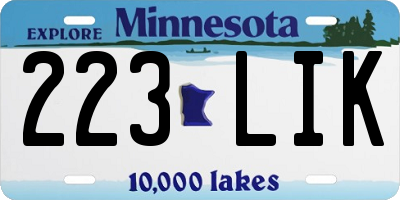 MN license plate 223LIK