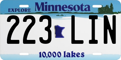 MN license plate 223LIN