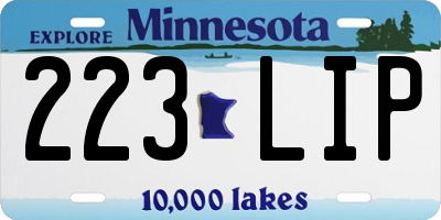 MN license plate 223LIP