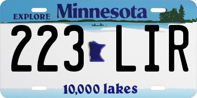 MN license plate 223LIR