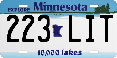 MN license plate 223LIT